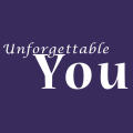 Unforgettable You Logo 500p white on purple